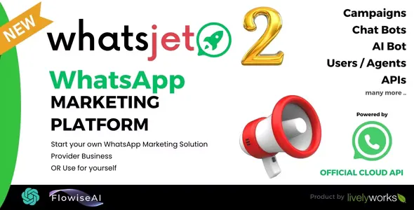WhatsJet SaaS v1.1.1 - A WhatsApp Marketing Platform with Bulk Sending, Campaigns & Chat Bots