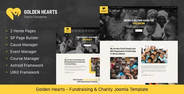 Golden Hearts - Fundraising & Charity Joomla 4 Template