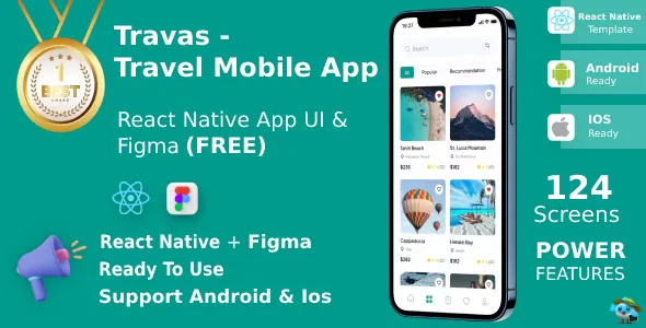 Traves v1.3 - Travel Mobile App - UI Kit - React Native