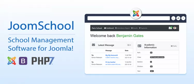 JoomSchool v4.4.7 - School Management Extension for Joomla CMS