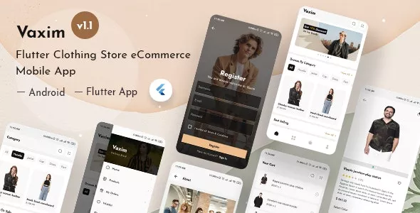 Vaxim v1.1 - Clothing Retail Online Shop Flutter App + Admin Dashboard