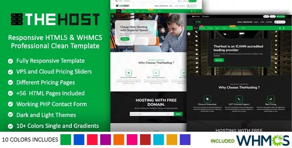 TheHost v9.0 - Responsive HTML & WHMCS Latest Bootstrap Web Hosting Premium Template