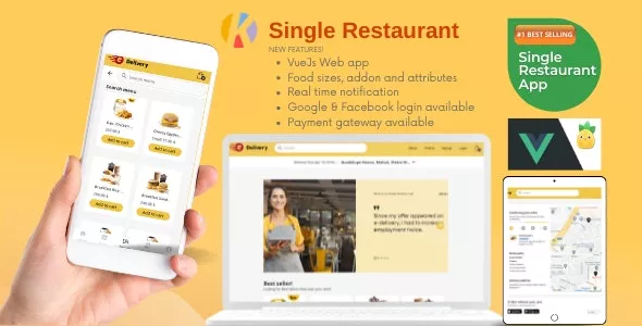 Karenderia Single Restaurant Website Food Ordering and Restaurant Panel v1.0.3