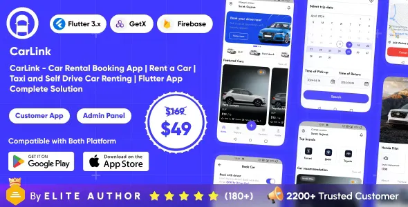 CarLink - Car Rental Booking App - Rent a Car - Taxi and Self Drive Car Renting - Complete Solution