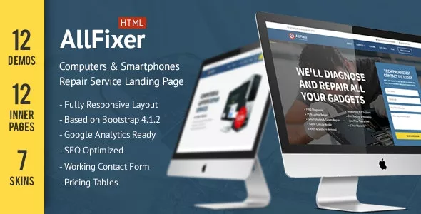 AllFixer v1.1 - Computers & Smarphones Repair Service Landing Pages Pack