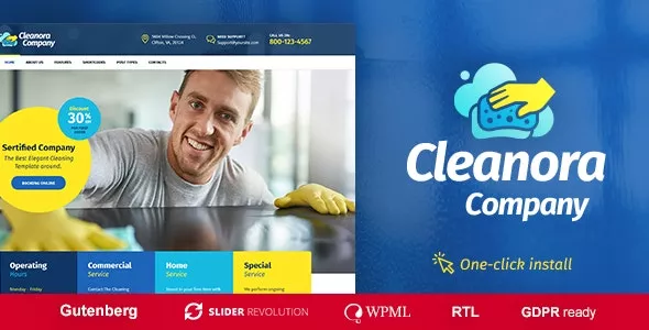 Cleanora v1.1.4 - Cleaning Services WordPress Theme