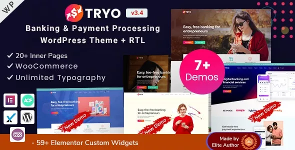 Tryo v3.4 - Banking, Money Transfer & Currency Exchange WordPress Theme