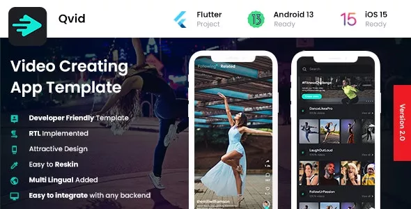 Qvid v3.0.0 - 2 App Template - Video Creating, Video Sharing, Short Video App