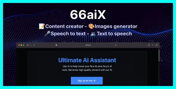 66aix v36.0.0 - AI Content, Chat Bot, Images Generator & Speech to Text (SAAS)