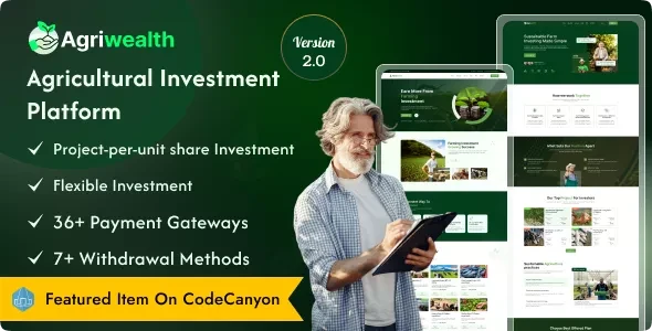 AgriWealth v2.1 - Agricultural HYIP Investment and Ecommerce Solution
