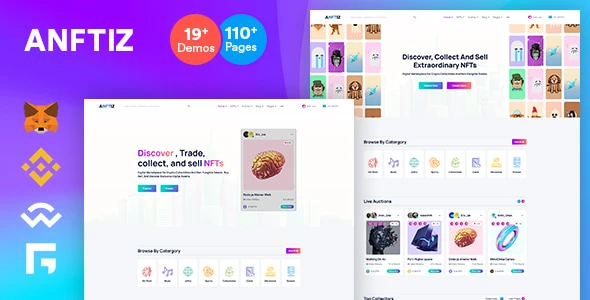  Anftiz - NFT Marketplace and Landing Page Template