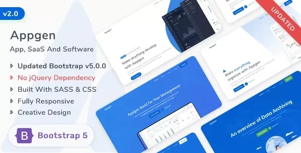 Appgen v2.0 - App, Saas & Software Bootstrap 5 Landing Page Template