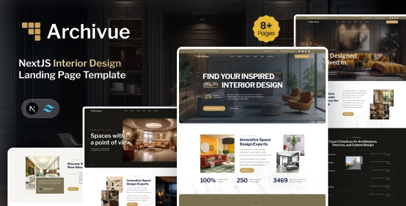 Archivue - NextJS Interior Design Landing Page Template