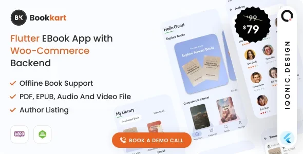 Bookkart v5.2.0 - Flutter 3.x eBook Reader App For WordPress with WooCommerce