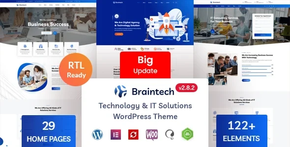Braintech v2.8.2 - Technology & IT Solutions WordPress Theme