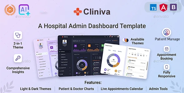 Cliniva Hospital v7.1.0 - AI-Powered Angular 22+ Medical Admin Dashboard Template For Doctors & Clinics