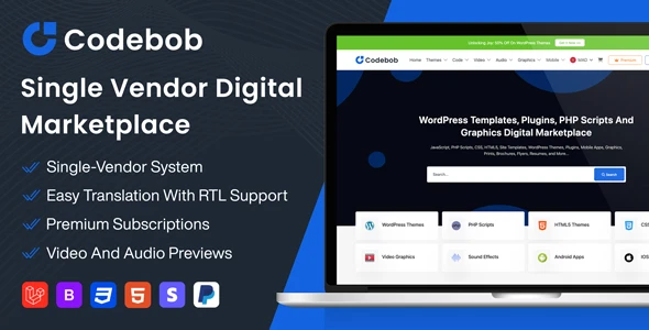 Codebob v1.2 - Single-Vendor Digital Marketplace