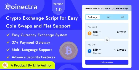 Coinectra v1.1 - Buy, Sell and Crypto Currency Exchange Script