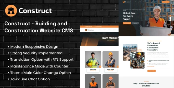 Construct v1.1 - Building and Construction Website CMS