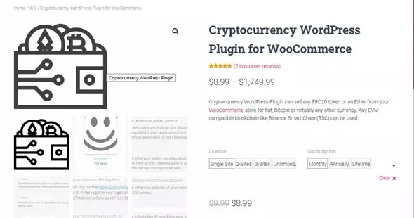 Cryptocurrency WordPress Plugin Premium v3.14.5 - Sell ERC20 Tokens for Fiat or Bitcoin