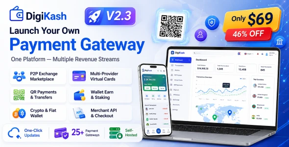 DigiKash v2.3.2 - Complete Payment Gateway & Crypto Digital Wallet