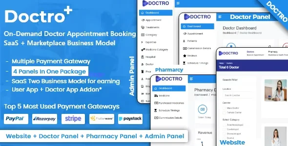 Doctro v10.0.0 - On-Demand Doctor Appointment Booking SaaS Marketplace Business Model