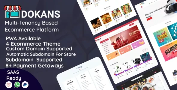 DOKANS v3.9.1 - Multitenancy Based Ecommerce Platform (SaaS)