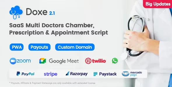 Doxe v2.1 - SaaS Multi-Doctor Appointment & ePrescription Platform