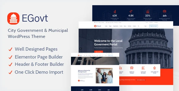 EGovt v1.6.8 - City Government WordPress Theme