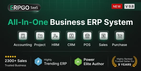 ERPGo SaaS v9.8 - All-In-One Business ERP System