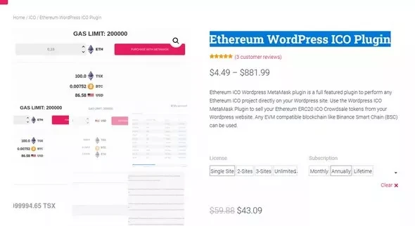 Ethereum WordPress ICO Plugin Premium v2.3.9