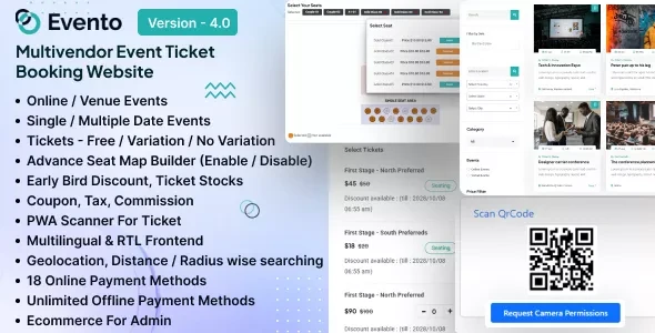 Evento v4.0 - Multivendor Event Ticket Booking Website
