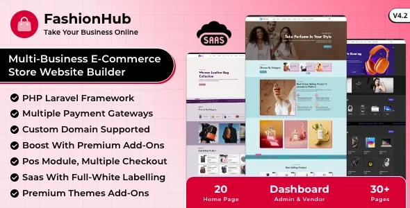 FashionHub SaaS v4.2 - eCommerce Website Builder for Seamless Online Business