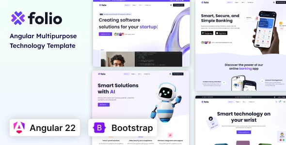 Folio - Multipurpose AI, SaaS, Software & Technology Angular 22 Template