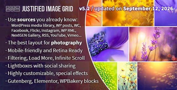 Justified Image Grid v5.2 - Premium WordPress Gallery