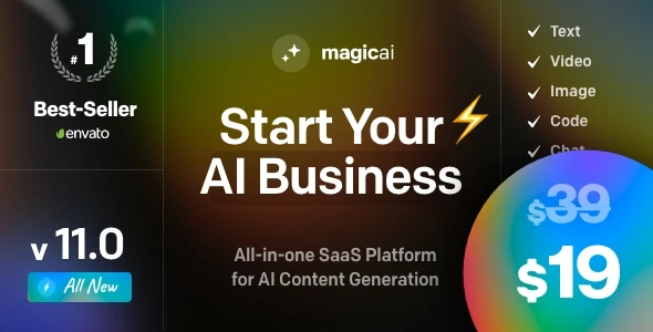 MagicAI v11.20 - All-In-One SaaS Platform for AI Text, Image and Content Generation