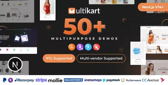 Multikart v3.3.6 - React Next JS Multipurpose Ecommerce, React Hooks , Context API
