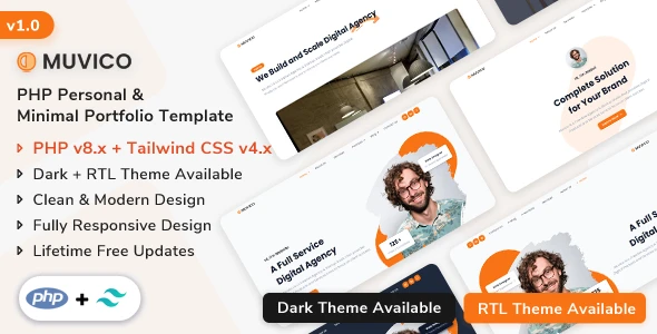 Muvico - PHP Personal & Minimal Portfolio Template
