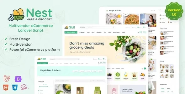 Nest v1.26.2 - Multivendor Organic & Grocery Laravel eCommerce