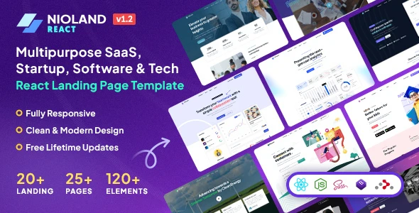 NioLand v1.2 - SaaS & Software Startup React Landing Template