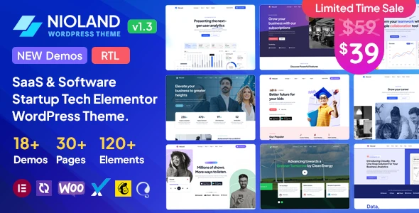 Nioland v1.4 - SaaS & Software Startup Tech WordPress Theme