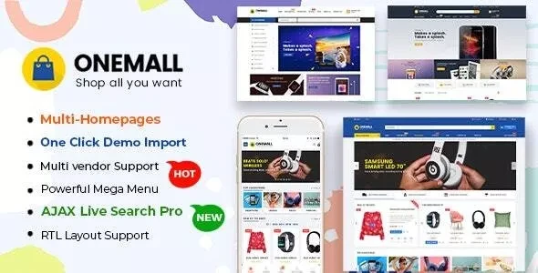 OneMall v1.9.1.2 - eCommerce MarketPlace WooCommerce WordPress Theme (Mobile Layouts Included)