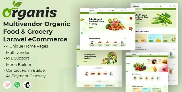 Organis v1.2.2 - Multivendor Organic Food & Grocery Laravel eCommerce