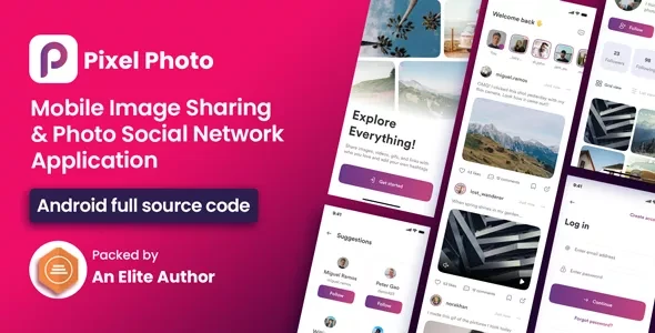 PixelPhoto Android v2.5 - Mobile Image Sharing & Photo Social Network Application