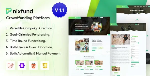 PnixFund v1.1 - Crowdfunding Platform