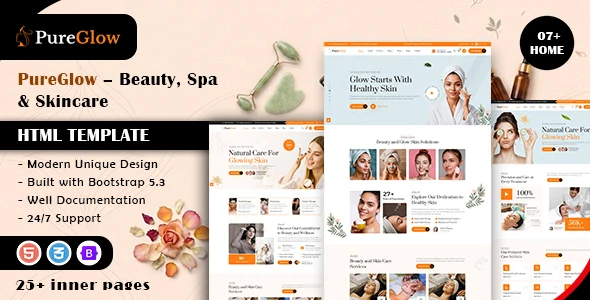 Pureglow – Beauty, Spa & Skincare HTML Template