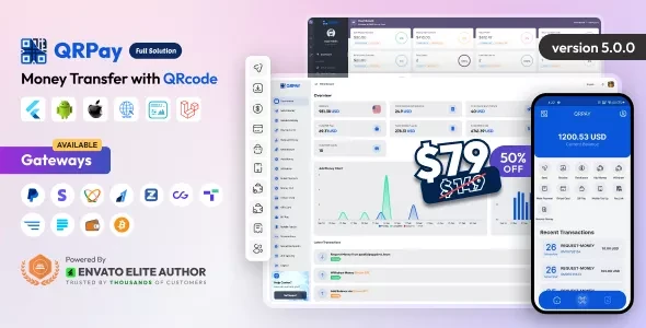 QRPay v5.0.0 - Money Transfer with QR Code Full Solution