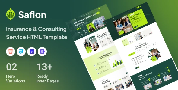 Safion - Insurance & Consulting Service HTML Template