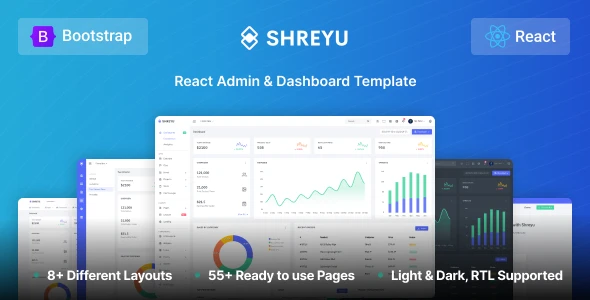 Shreyu v1.2.0 - React Admin & Dashboard Template