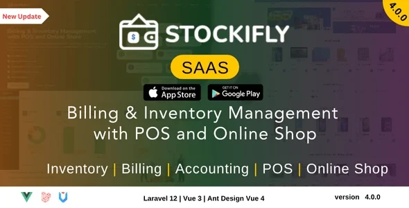 Stockifly SAAS v4.1.0 - Billing & Inventory Management with POS and Online Shop